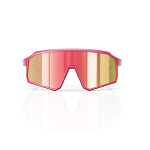 Brooklyn sport shield sunglasses in Pink / Pink, pink lens on pink frame, front view